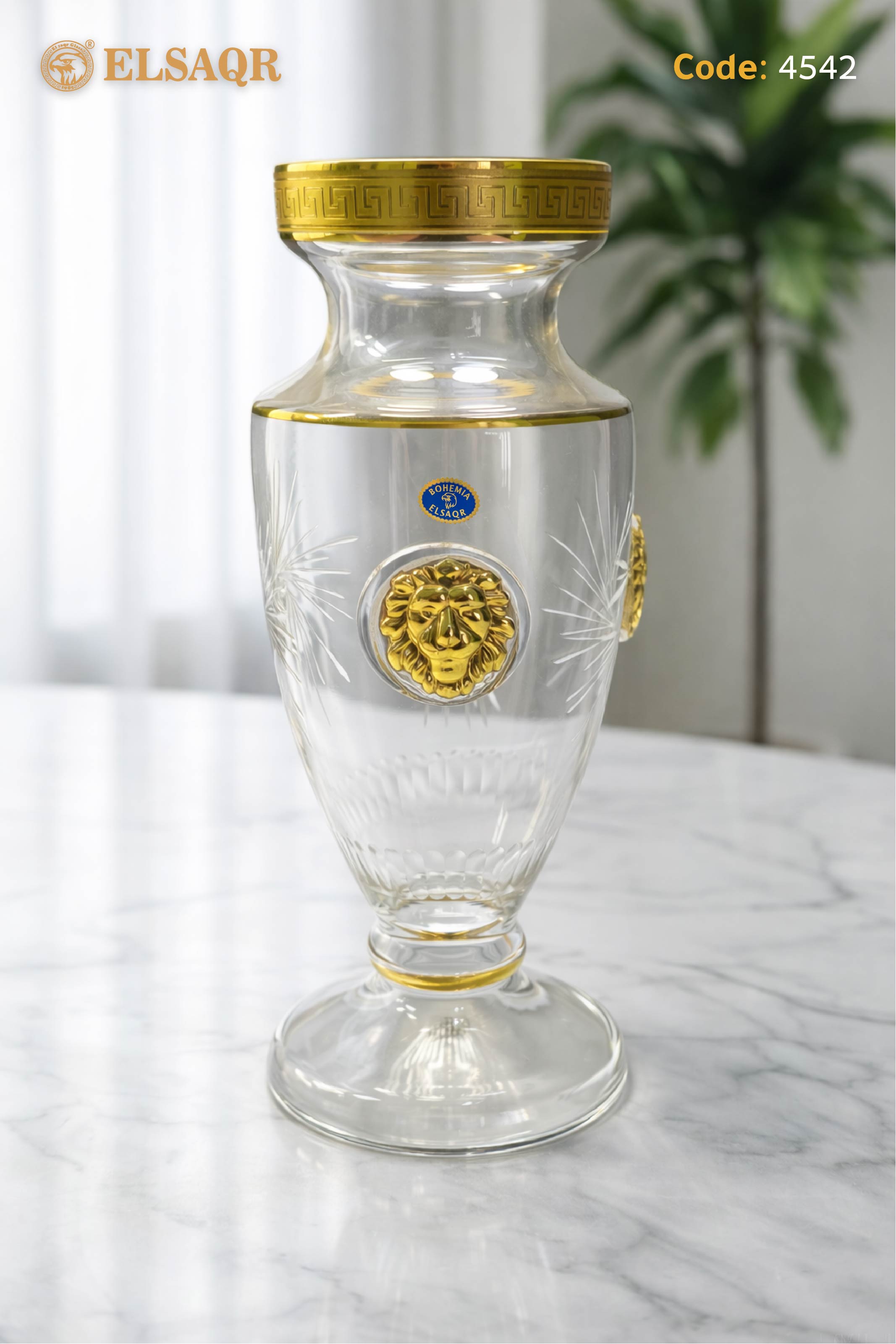 فازة كريستال الأسد الملكي