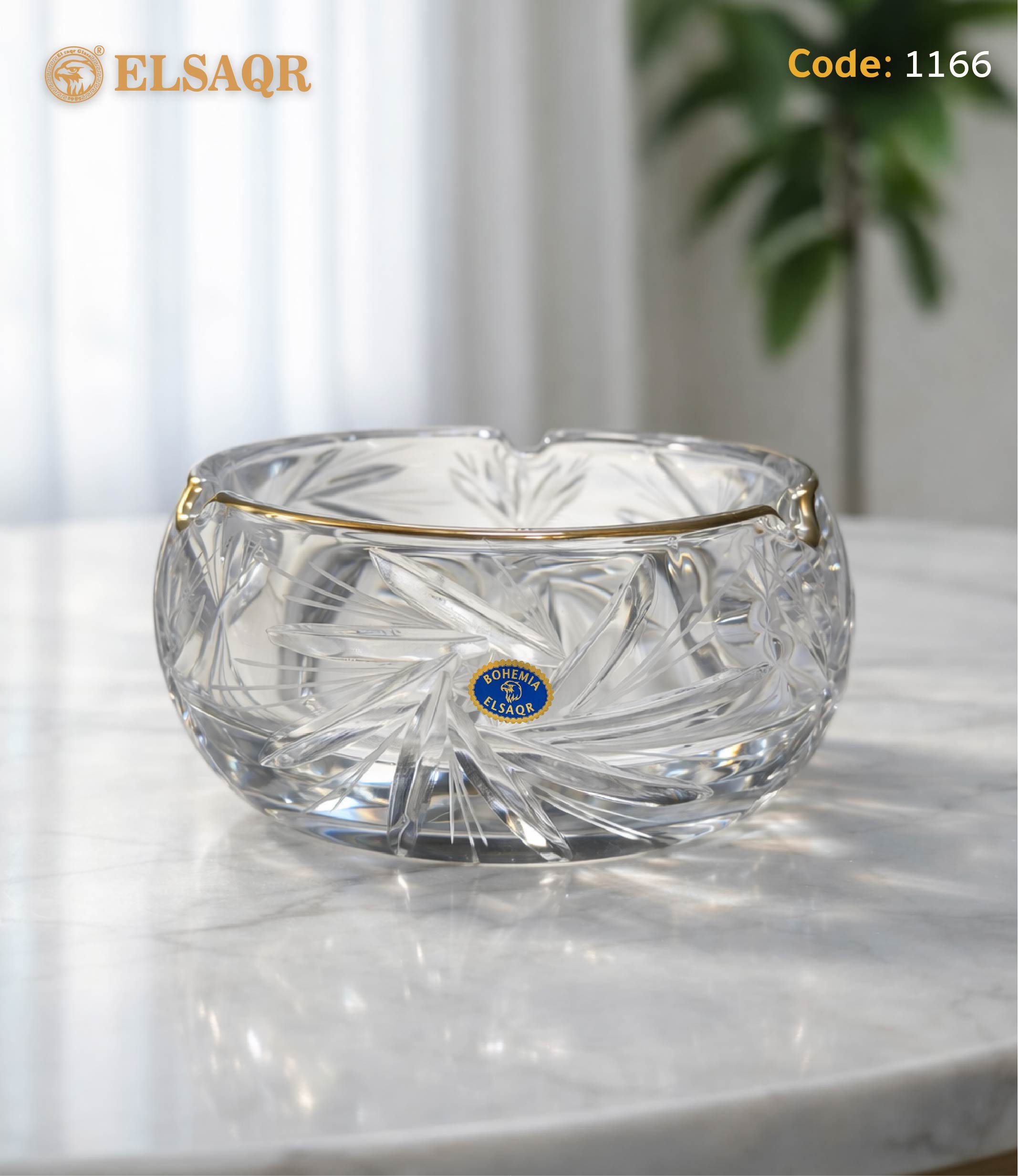 طقم 2 شمعدان وعلبة مناديل وطفاية مروحة ذهب - صورة 3