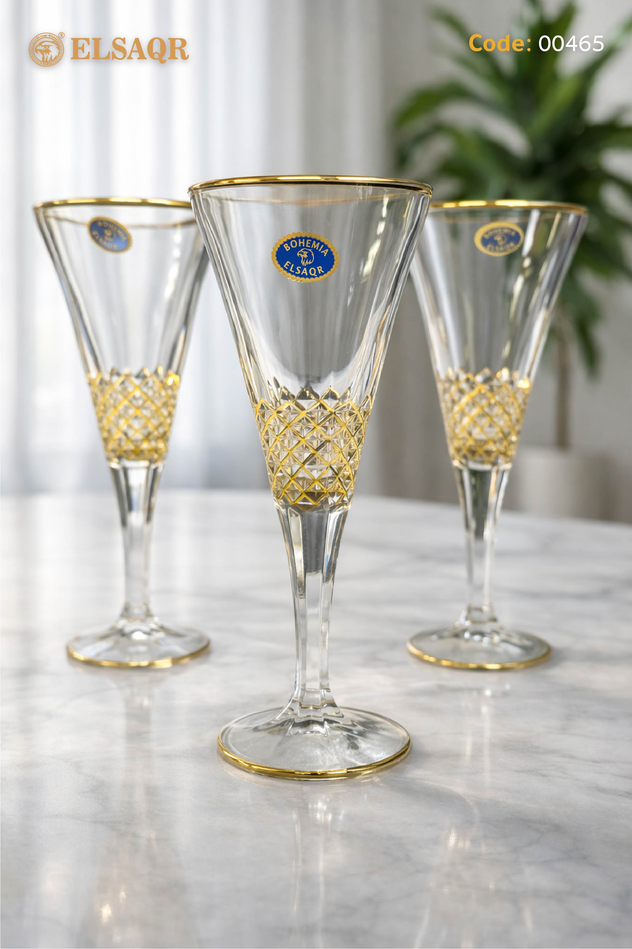 كاس كريستال ص حشو ذهب