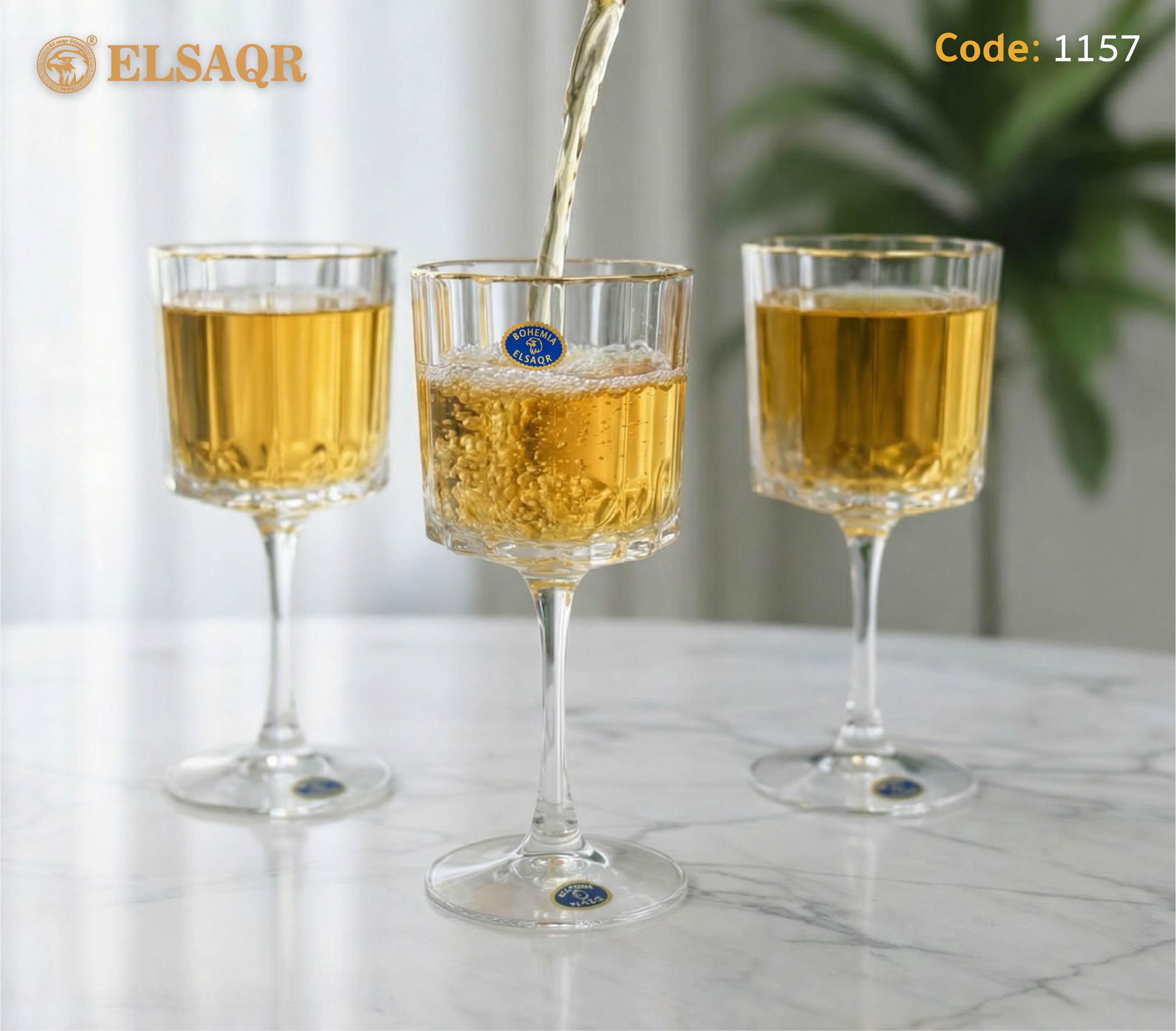 كاس كريستال هاندميد شفه ذهب - صورة أخرى