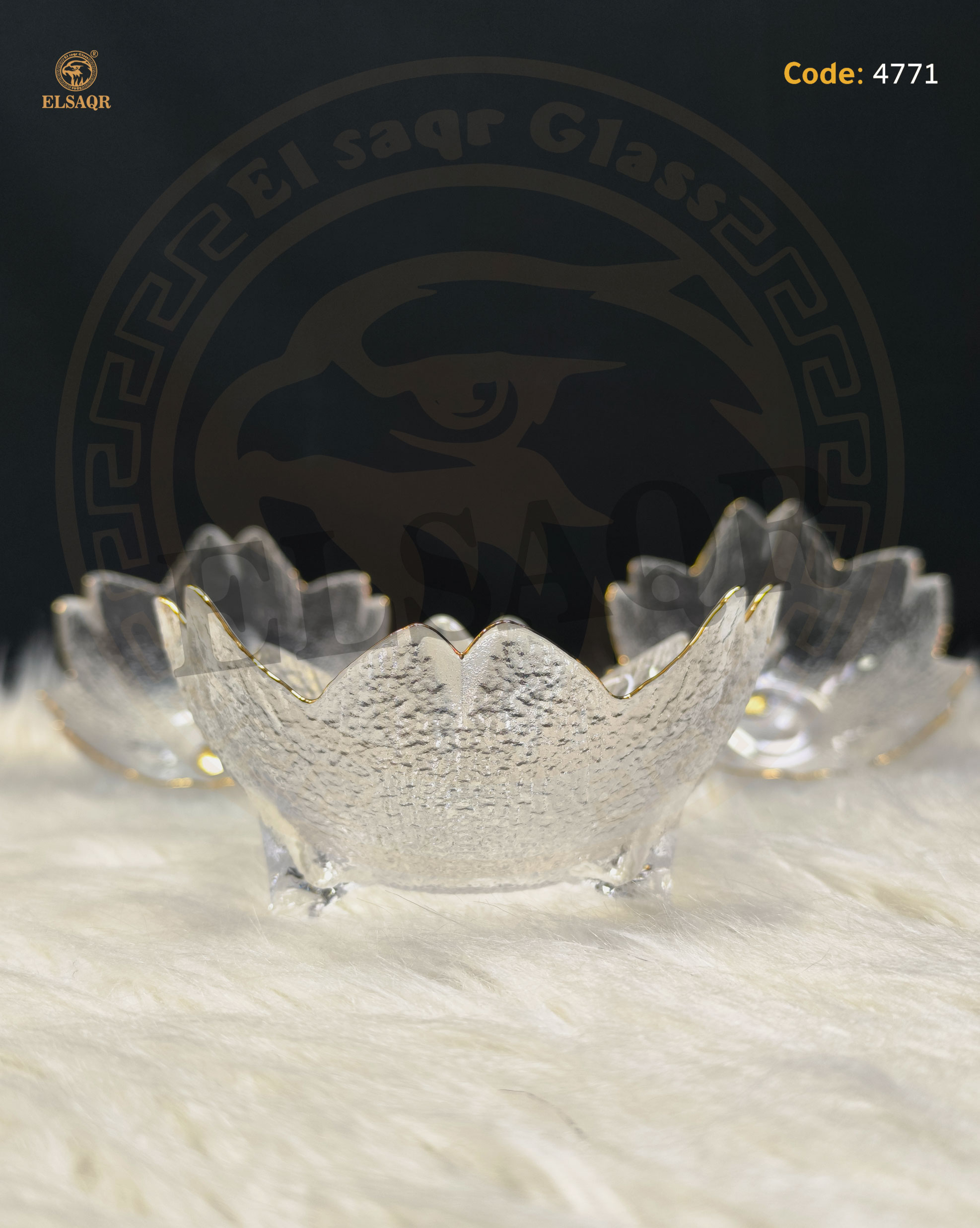 طقم خشاف جلاسير ورده شفه ذهب