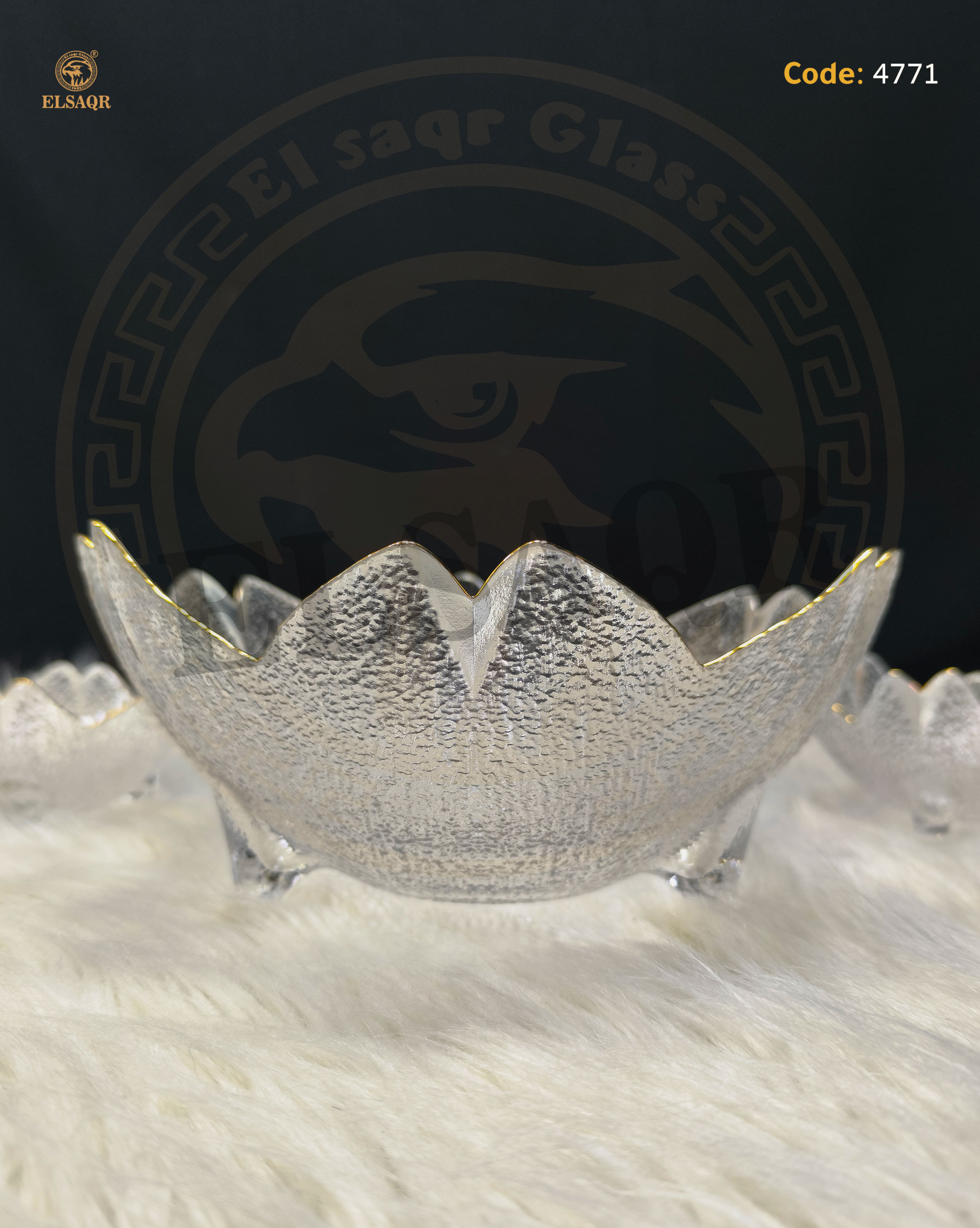 طقم خشاف جلاسير ورده شفه ذهب - صورة أخرى