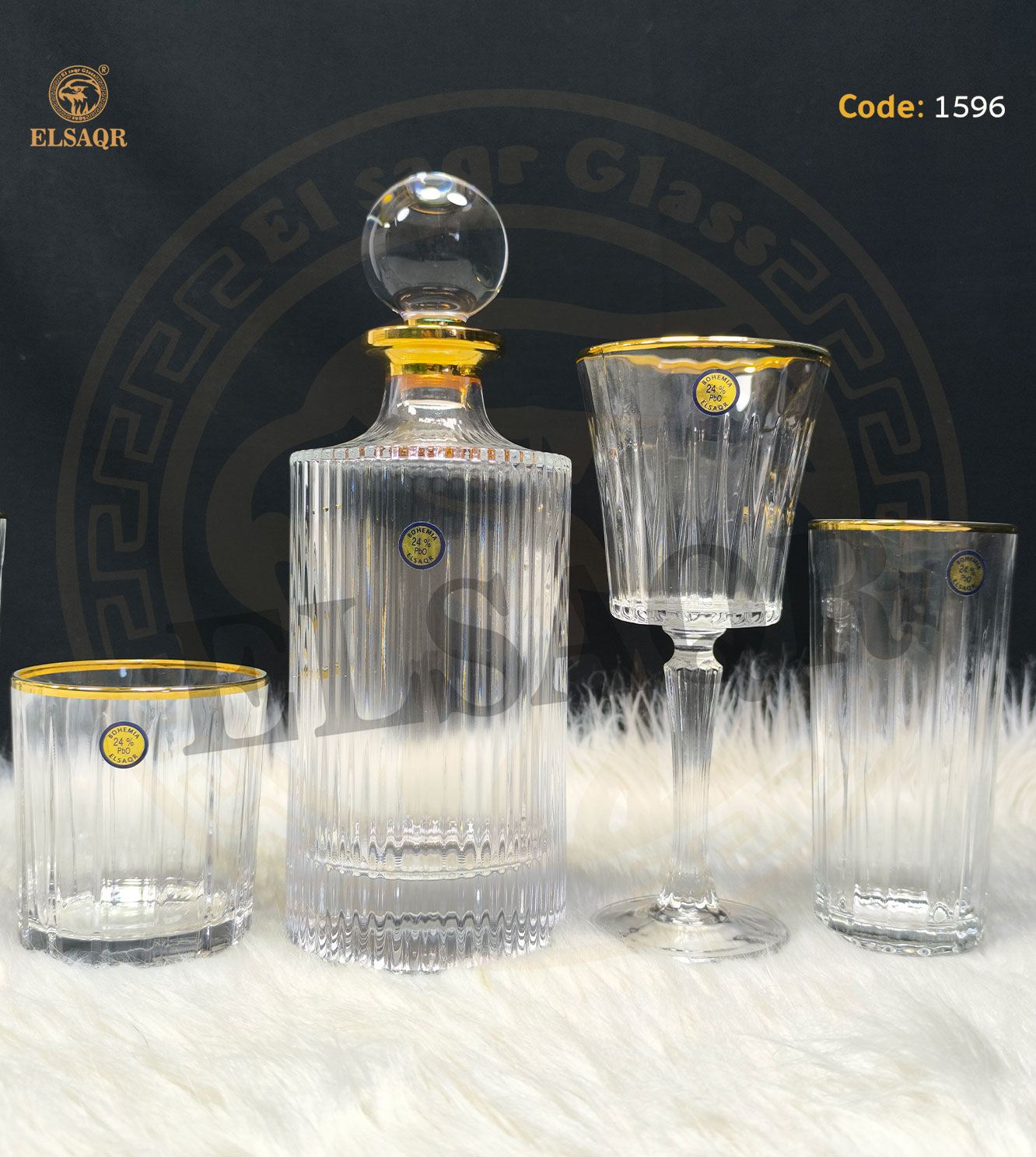 طقم 19 كريستال تشكيل شفة ذهب