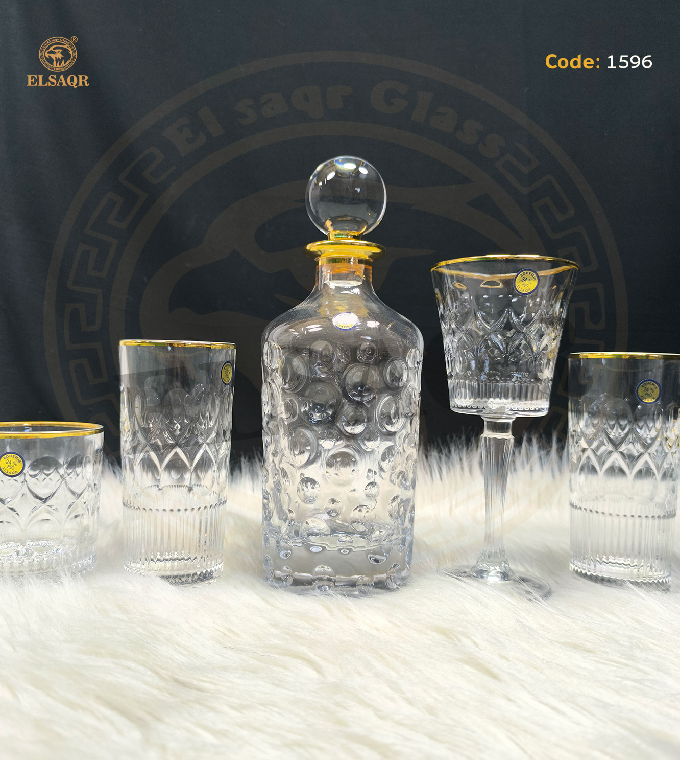 طقم 19 كريستال تشكيل شفة ذهب