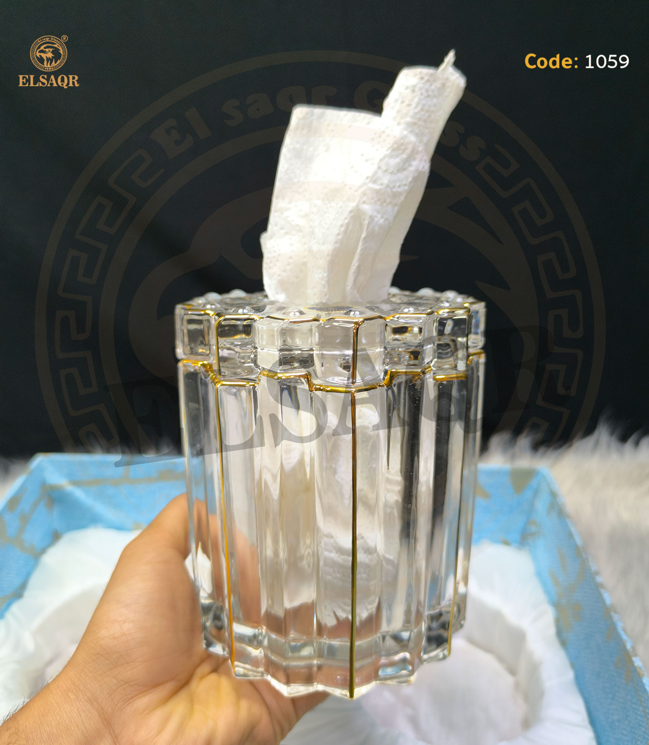 علبة مناديل ألكس تحديد ذهب - صورة أخرى