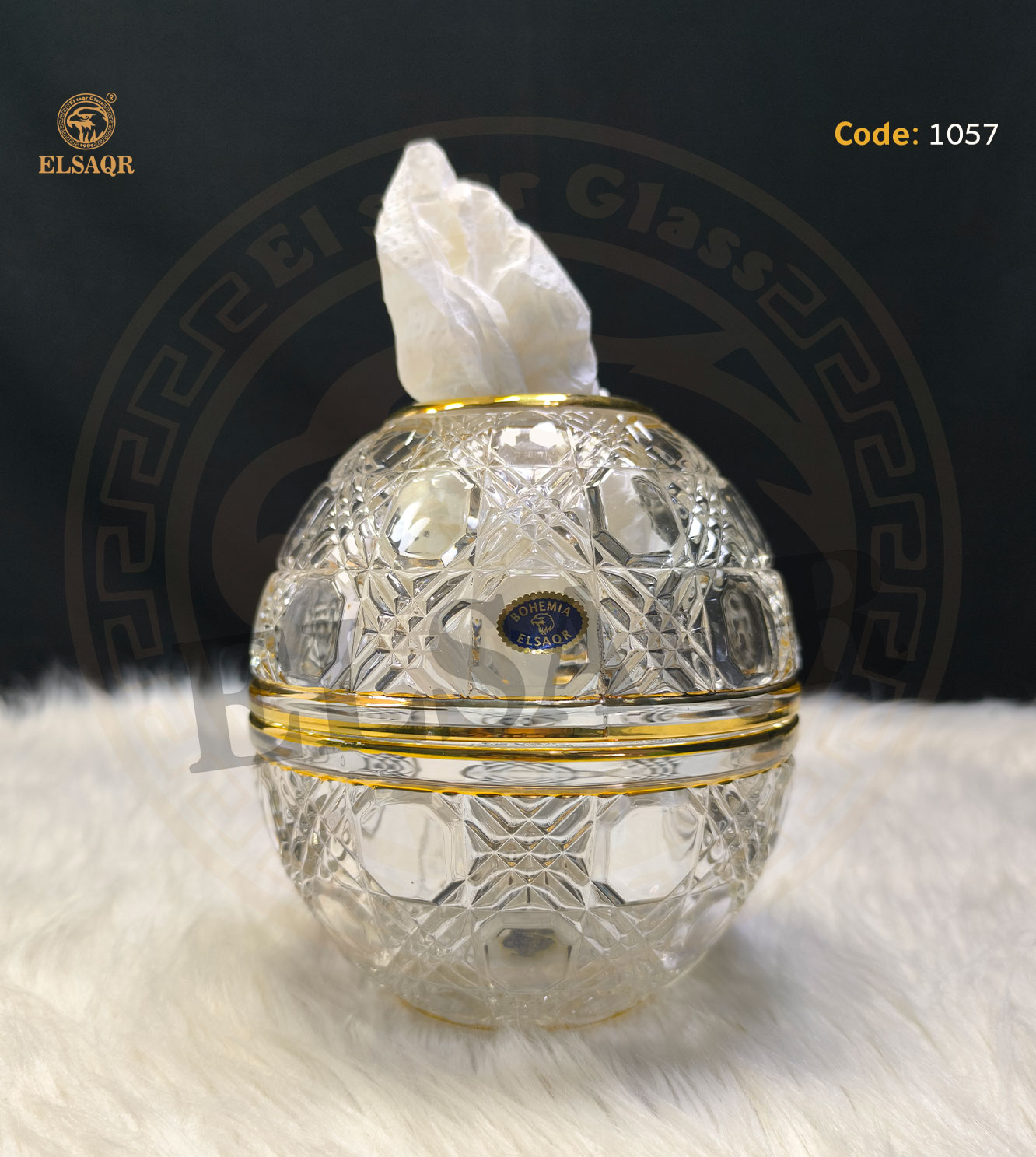 علبة مناديل شبكة شفة ذهب