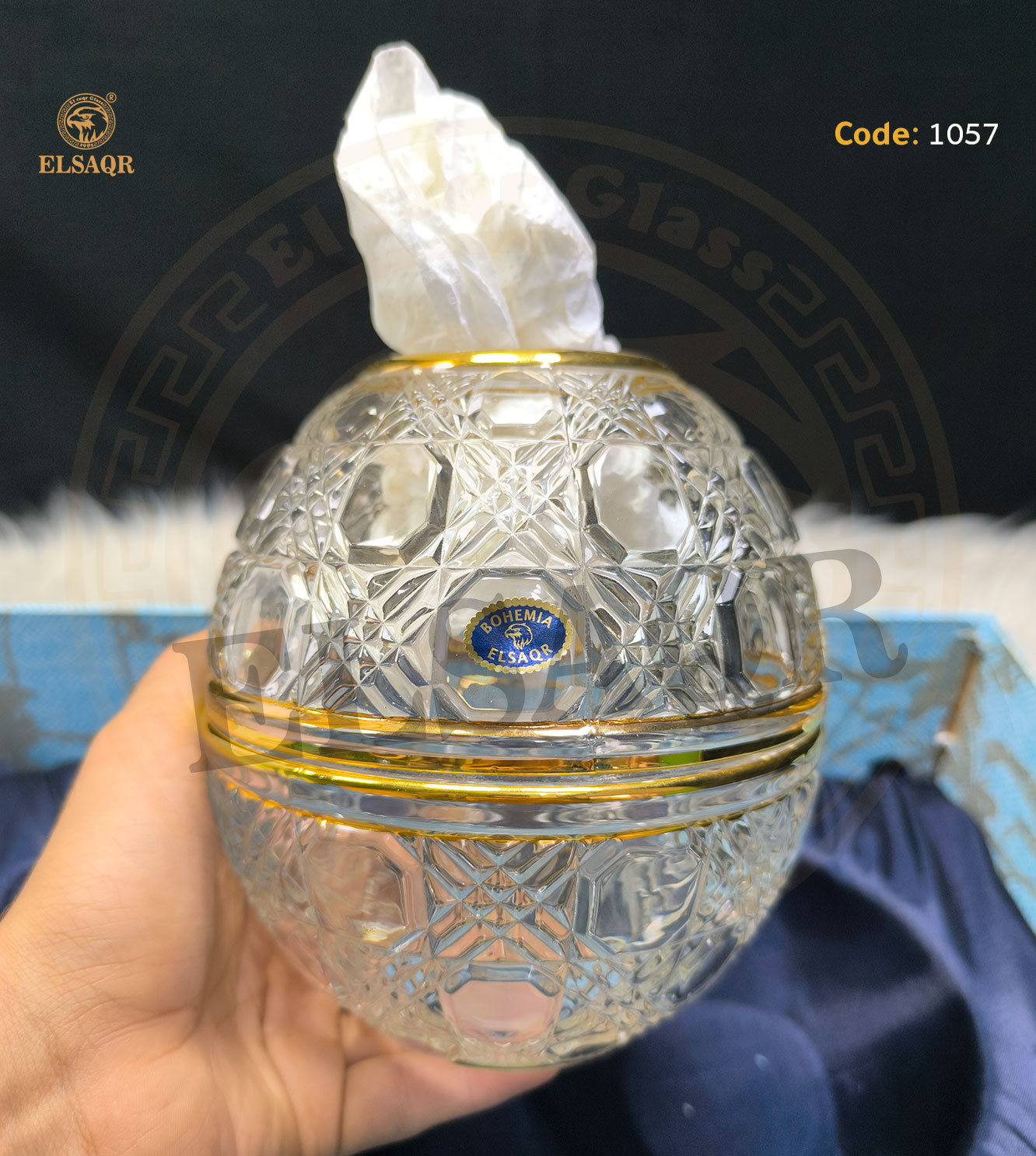 علبة مناديل شبكة شفة ذهب - صورة أخرى